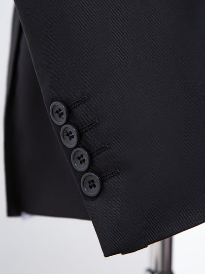 2pcs Luxury Classic Men'S Solid Color Suit - Notched Lapel Blazer and Pants, Regular Fit, Long Sleeve, Traditional Silhouette, Ideal for Weddings, Business Meetings - High-Quality Fabric, Comfortable Wear, Stylish Design, Wed