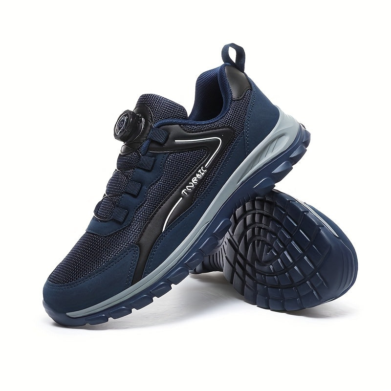 Men'S Lightweight Breathable Outdoor Walking Shoes - Low-Top Comfortable Sneakers with EVA Cushioning, Fabric Upper & Sole for Hiking, Jogging, Casual Wear - Black/White Striped Design, Hiking Shoes, Jogging Footwear, Stylish