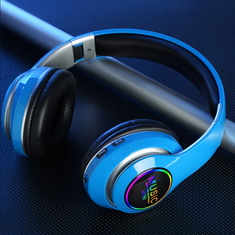 Wireless Earphones, Multi-Color LED Lights, Comfortable Foldable Earphones, SD Card Slot, School/Tablet/Pc/Phone/Birthday/Christmas/Travel Gifts. Popular Wireless Earphones, Head Mounted Wireless Earphones, And Foldable Earbu