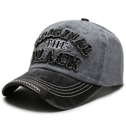 Unisex Baseball Cap THE BLACK Letter Hat Dark Style Visor Outdoor Sports Party Versatile Brimmed Hat Adjustable Size A Great Gift