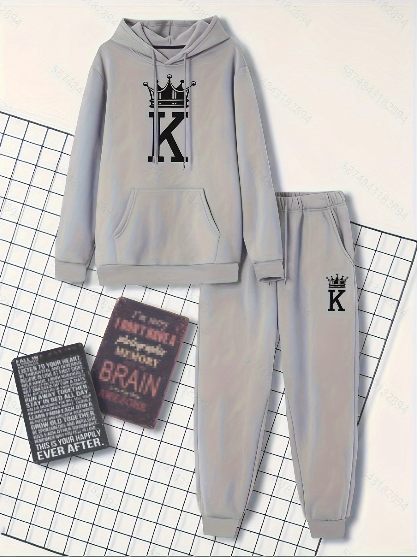 Men's Classic Sporty Casual Printed Hooded Suit