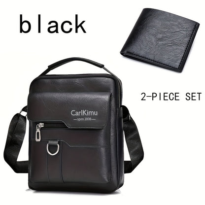 New Men's crossbody bag, single-shoulder bag, casual and fashionable, simple and trendy handbag for going out [Zipper direction random]