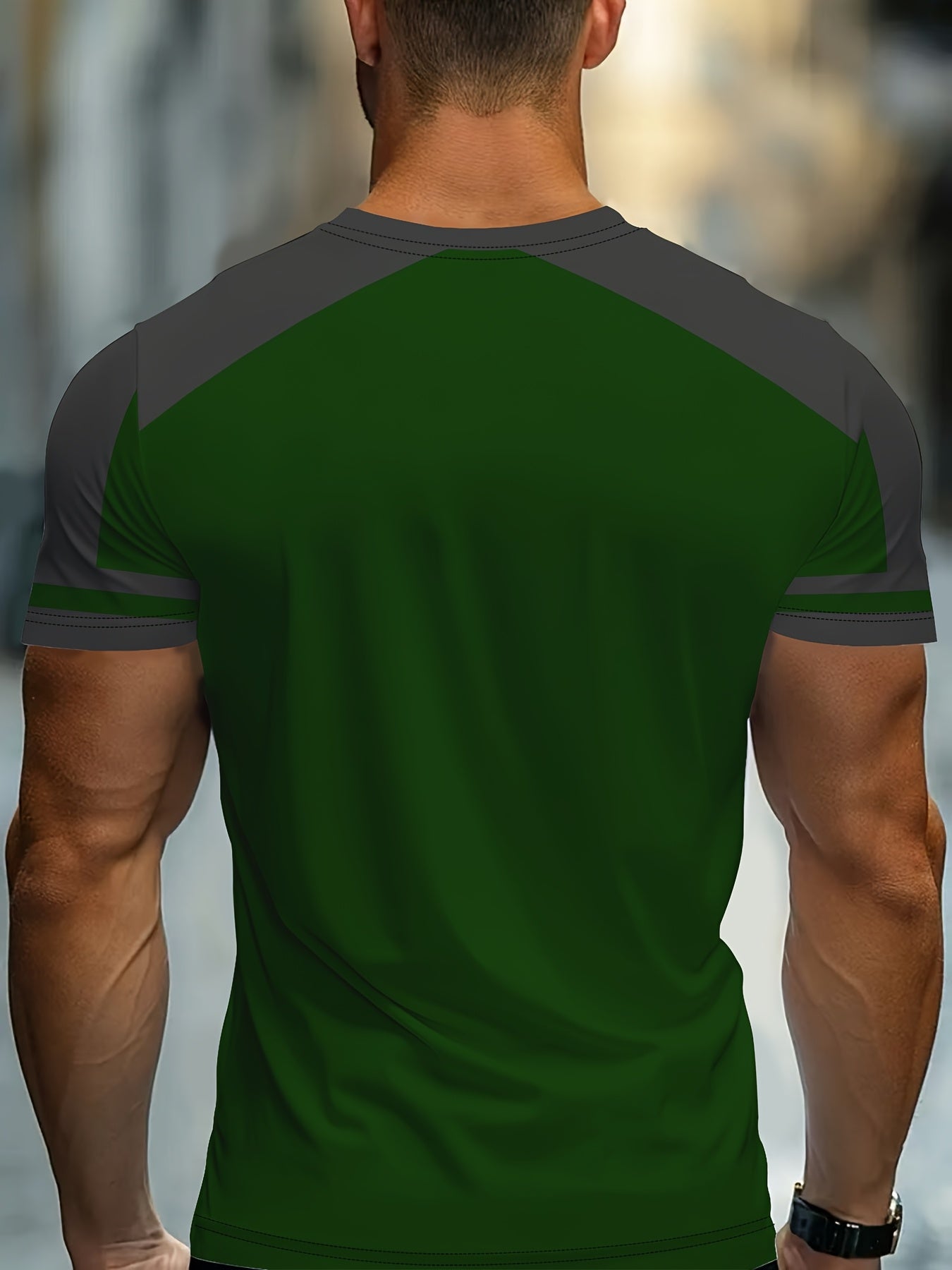Men's 3D Print Graphic Short Sleeve T-Shirt - Casual Round Neck Regular Fit Tee with Random Unique Design, Machine Washable for Casual Attire, Modern Print Shirt, Durable Casualwear, Comfortable Fabric, Weekend Clothing, Tren