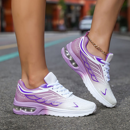 Women'S Casual Running Shoes, Lightweight EVA Upper & Inner, Fabric Insole, Faux Sole, Lace-Up Low Top, All-Season Solid Color, Flame Air Cushion Design, New Style 720