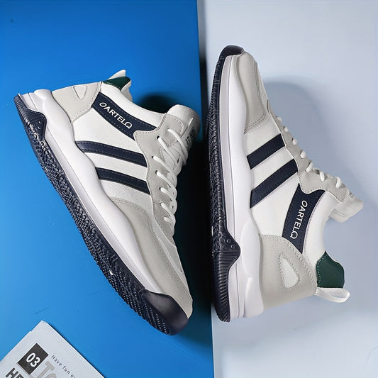 Men's Breathable Lace-Up Sneakers - Casual & Stylish, Versatile for All Seasons, Non-Slip Rubber Sole