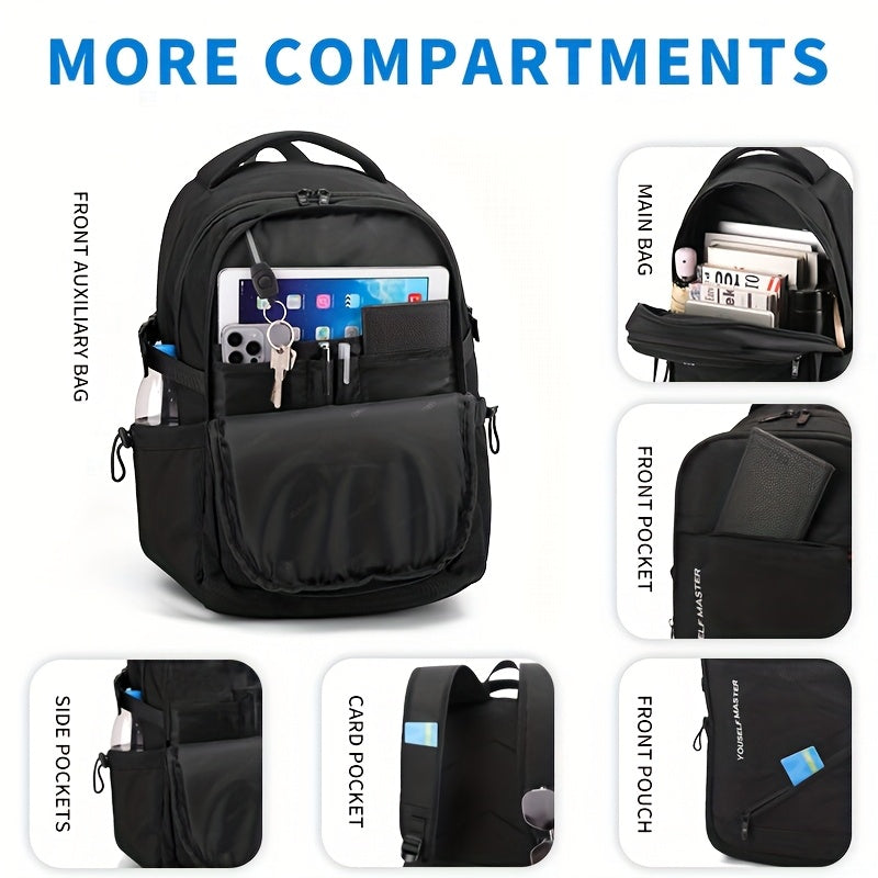 3 sizes to choose from, Men's fashionable short distance travel backpack, convenient multi-functional backpack for business commuting, multiple pockets and large capacity, suitable for storing laptops, suitable for school wor