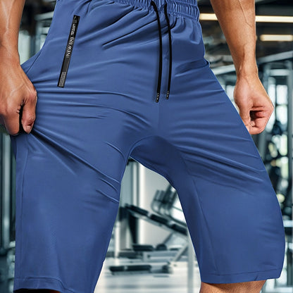 Men'S Summer Capri Pants Made from Highly Elastic Fabric, Featuring a Stylish Drawstring Elastic Waistband And Zip Pockets, Suitable for Casual Sports, Outdoor Activities, And Everyday Wear.