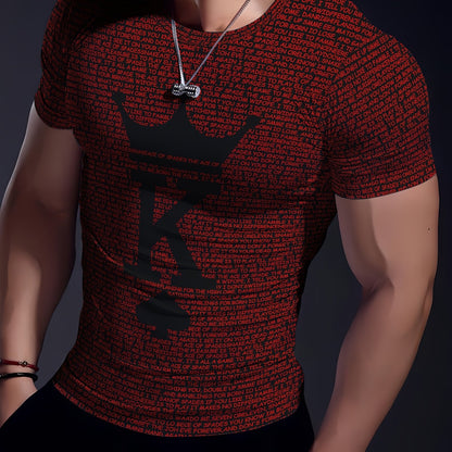 Lucky T-Shirt Men's Classic Geometric Long Sleeve T-Shirt - Tear-resistant, high-stretch, knitted fabric - Suitable for sports, training, yoga, running, hiking and casual wear