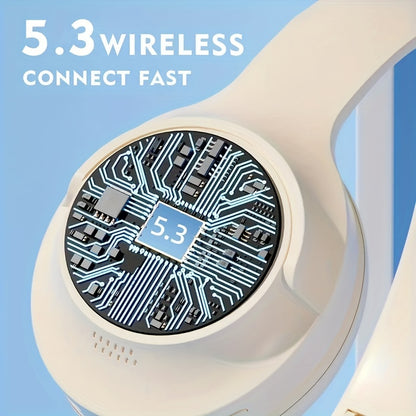 Wireless Earbuds with HIFI Heavy Bass, Low Latency Gaming & HD Calls, Foldable Wireless 5.3 Headphones, Long Battery Life, Comfortable Ergonomic Design for Sports/Running/Esports, for PC/Mobile, Stylish Gift for Men Women, Ea