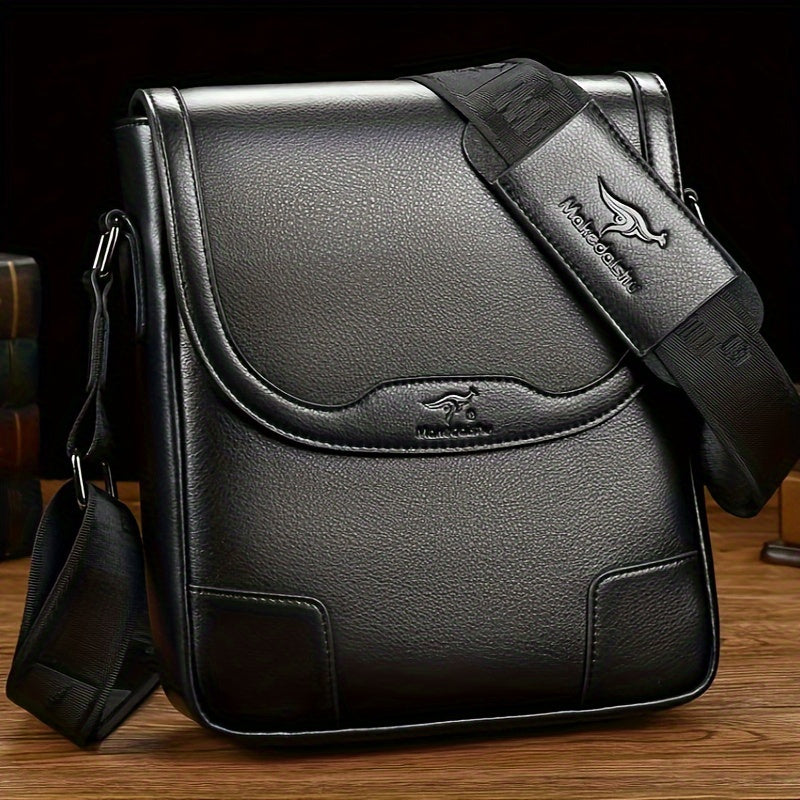 Men'S Fashion Crossbody Messenger Bag, Casual Shoulder Bag, Large Capacity Business Travel Satchel, Trendy Vertical Backpack