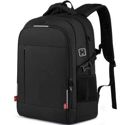 A Spacious, Minimalist, Lightweight, And Breathable Backpack Made of Oxford Cloth, Suitable for a 15.6-Inch Laptop. It Features a Luminous Safety Logo, Making It Ideal for Business Travel for Both Men And Women, As Well As fo