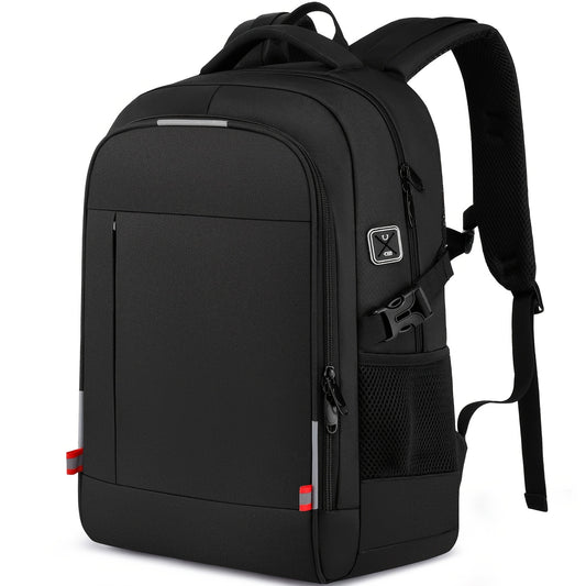 A Spacious, Minimalist, Lightweight, And Breathable Backpack Made of Oxford Cloth, Suitable for a 15.6-Inch Laptop. It Features a Luminous Safety Logo, Making It Ideal for Business Travel for Both Men And Women, As Well As fo