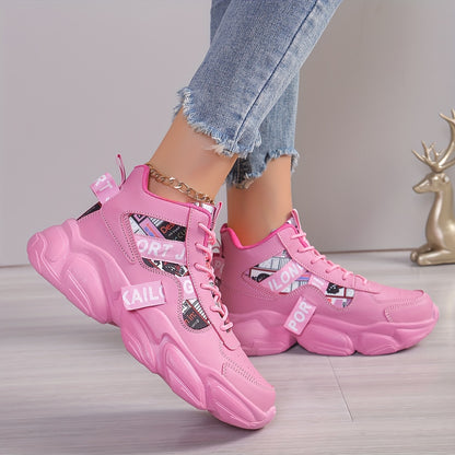 Women's Fashion Thick-Soled Sneakers, Street Style Breathable Casual Shoes for All Seasons