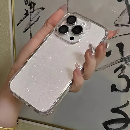 2025 New Luxury Bling Glitter Clear Phone Case for iPhone 16 15 14 13 12 11 Pro Max X XR XS Plus Shockproof Transparent Soft Cover