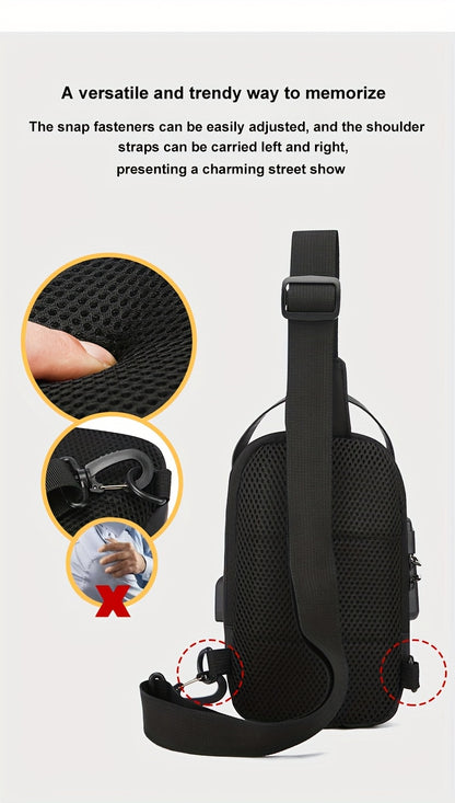 Men's Fashion Chest Bag, Women's Stylish Chest Bag, New Men's Shoulder Crossbody Bag, Trendy Casual Front Sling Bag, Unisex Anti-Theft Multifunctional Lightweight Shopping Tote