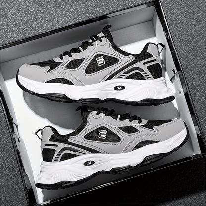 Men'S 2025 New Fashionable Low-Top Sneakers with Thick Sole - Non-Slip, Outdoor Casual Shoes for Teenagers and Young Adults, White and Golden Accents, All-Season Comfort, Casual Footwear | Modern Sneaker Design | Rubber Base