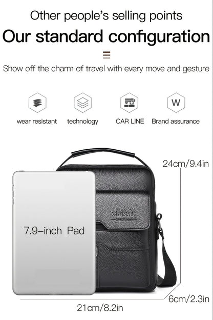 New Men's Crossbody Bag Messenger Bag with Mahogany Pattern Large Capacity Design PU Material Men's Casual Retro Adjustable Shoulder Bag for Going Out Valentine's Day Gift for Husband or Boyfriend