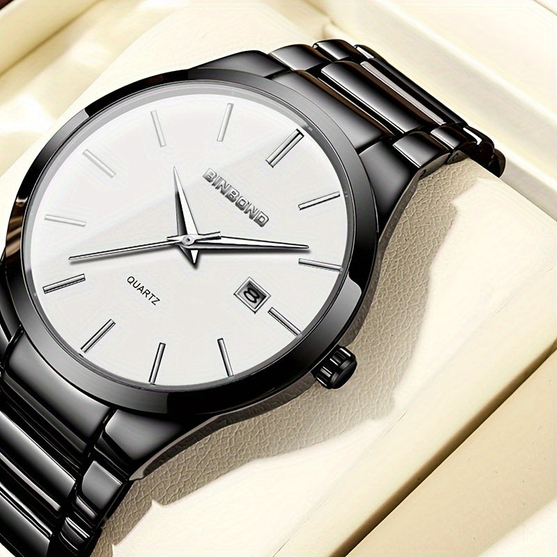 Men's quartz watch alloy strap watch calendar watch sports leisure waterproof Men's watch