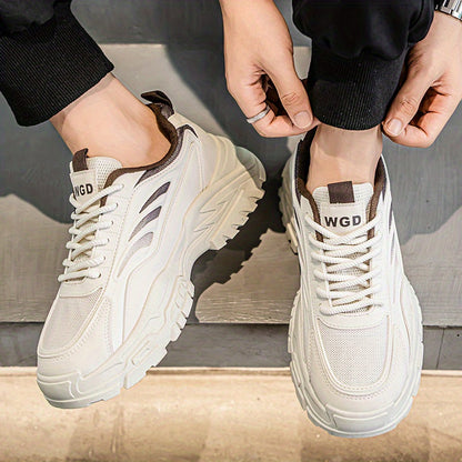 Men'S Shoes 2025 Summer Trendy Breathable Mesh Casual Sneakers Comfortable Lightweight Platform Dad Shoes Thick Sole Mesh Versatile Men'S Sports Shoes Special Offer