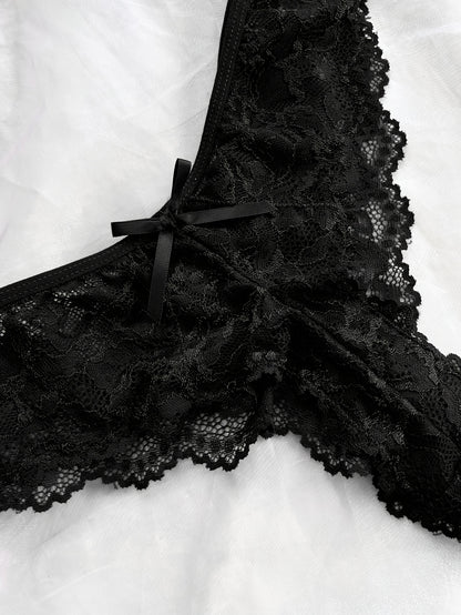 Sexy and Romantic Sleepwear Set, Solid Color Lace Camisole with Matching Panties, V-Neck Design Accentuating Elegant Neckline, Delicate Lace Pattern for Softness. Flared Hem and Ruffled Front Add Graceful Charm, Perfect for a