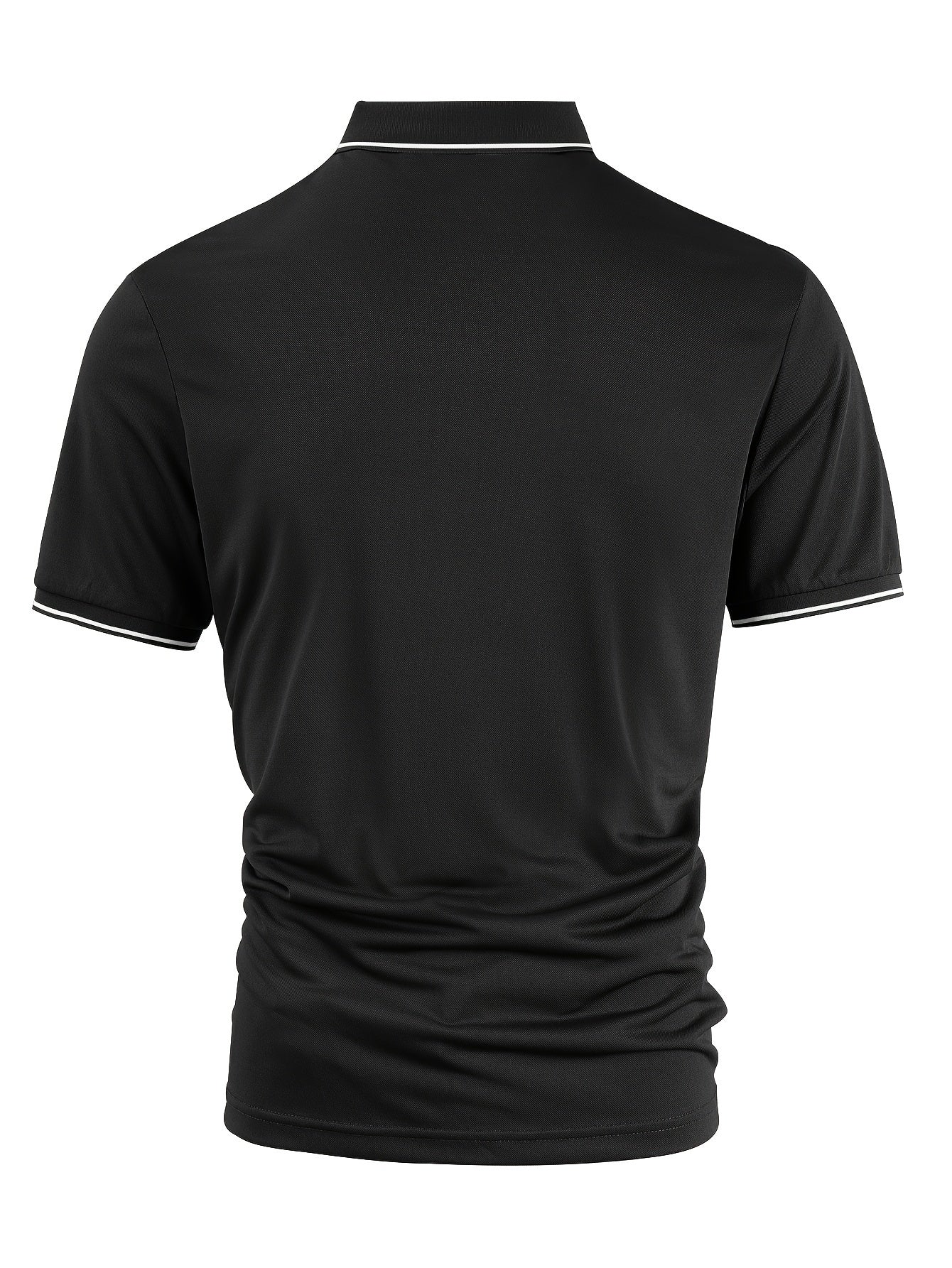 Men's Solid Golf Shirt, Casual Short Sleeve Lapel Shirt For Summer Outdoor