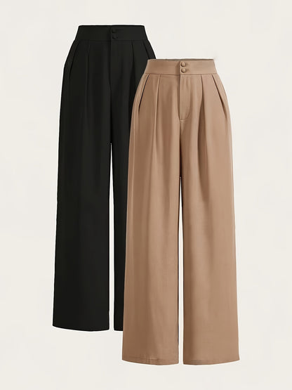 Two-piece Set of High-waisted Wide-leg Pants