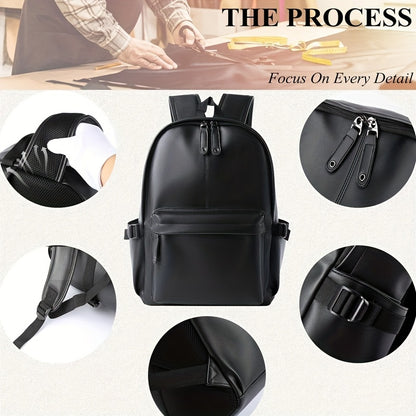 PU Men's Casual Backpack, Outdoor Travel Backpack Student School Bag