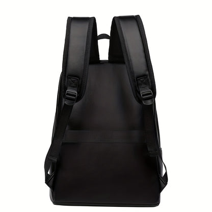 Men'S Genuine Backpack - Large Capacity, Multi-Functional Trolley Bag with Adjustable Straps, Golden Embossed Design, Perfect for School, Work, or Travel, Backpack for Travel, Durable Zipper Closure