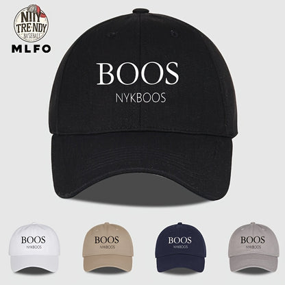 MLFO Casual "BOOS NYKBOOS" Baseball Cap, Lightweight Polyester, Adjustable Fit, Curved Brim, Hand Washable, 5 Colors, with Thanksgiving and Father'S Day Prints