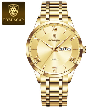 POEDAGAR new trend leisure elegant simple ladies watch new design luminous calendar stainless steel quartz lady wristwatch.