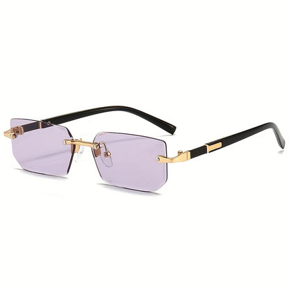 1pc Men's Fashion Rimless Fashion Glasses, Trendy Rimless Classic Small Square Summer Traveling Fashion Glasses, Ideal choice for Gifts