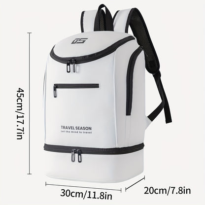 TRAVEL SEASON Large Capacity Sports Backpack - Durable Polyester, Wet/Dry Separation, Multi-Compartment Gym Tote Bag for Men and Women, Travel Backpack
