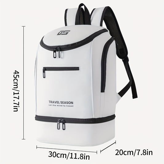 TRAVEL SEASON Large Capacity Sports Backpack - Durable Polyester, Wet/Dry Separation, Multi-Compartment Gym Tote Bag for Men and Women, Travel Backpack