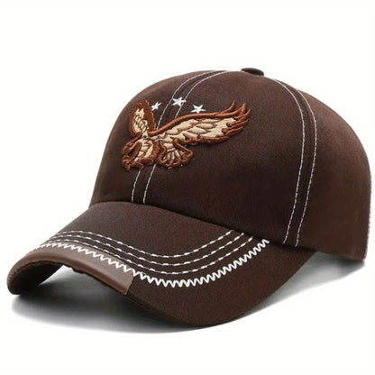 Unisex Fashion Cool 3D Eagle Embroidered Baseball Hat, Adjustable Sun Protection Casual Sports Sun Hat For Women & Men