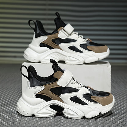 SQ8211 Boys' Casual Sneakers with Closure, Lightweight EVA Sole & Breathable PU Upper - Black/White Striped Low-Top Design for Spring/Fall/Winter, Durable Comfortable Shoes for Active Play & Casual Attire, Kids Sporty Footwea