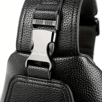 New Men'S Chest Bag 2024 Genuine Faux Leather Texture Crossbody Bag Casual Shoulder Bag Men'S Large Capacity Backpack Trendy
