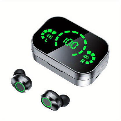 Hi-Fi Sound Wireless Earbuds with LED Charging Case, Touch Control, Noise-Canceling In-Ear Headphones, Wireless Connectivity, Quick Charge Compatible, Voice Call Noise Reduction, and Battery Indicator - Ideal for Gaming & Spo