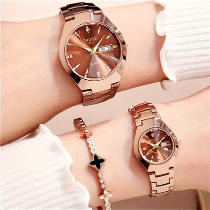 2pcs lovers watch personality chic unique trend fashion all durable handsome business sports Men's watch atmospheric delicate small gentle Women's watch