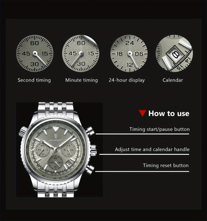 POEDAGAR New waterproof luminous calendar stainless steel ultra-thin Men's watch fashion students Korean business luxury youth chronograph quartz wristwatch., Perfect for Thanksgiving