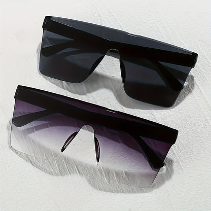2 Pairs of Summer Fashion Glasses, Personalized One-Piece Fashionable Men'S And Women'S Same Couple Glasses, Large Frame Flat-Top Trendy Glasses Combination, Suitable for Street Photography, Daily Commuting Decorative Glasses