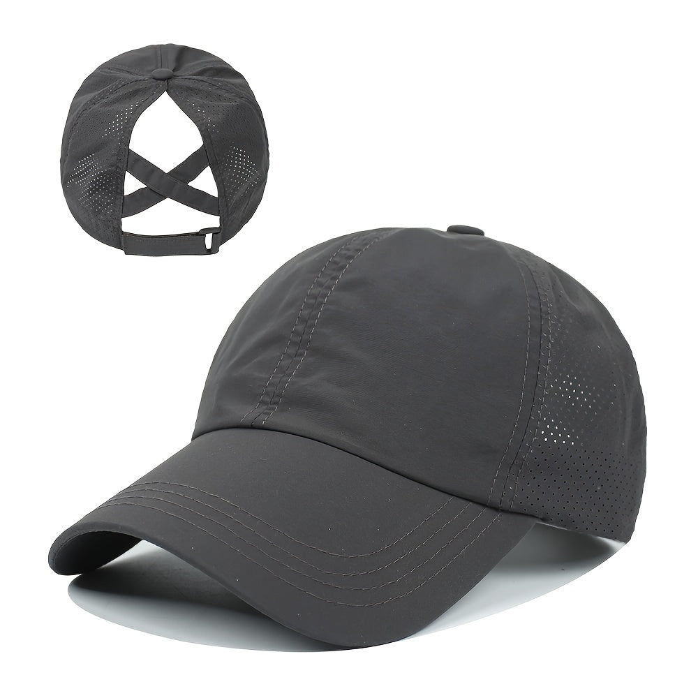 1x Summer Ponytail Baseball Cap, Women's Sports Hat Camping Hat Hiking Hat Christmas Gift