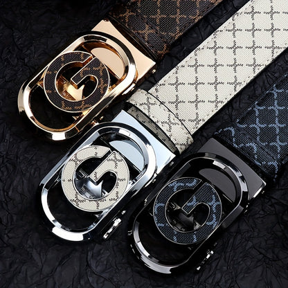 2025 New Automatic Buckle Belt, Versatile Business Casual Luxury Trendy Men's Leather Belt