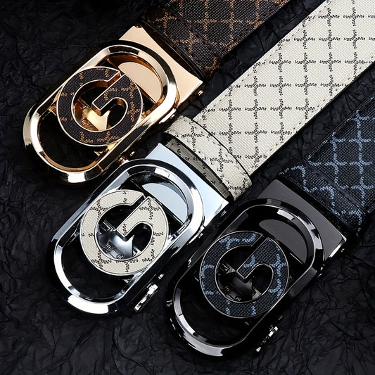 2025 New Automatic Buckle Belt, Versatile Business Casual Luxury Trendy Men's Leather Belt