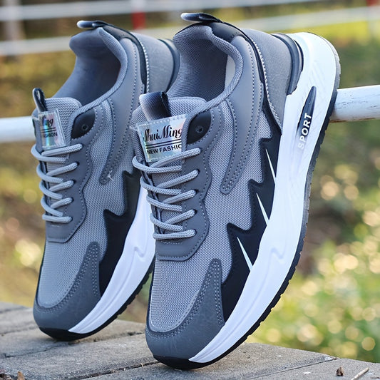 Men's breathable mesh sports shoes, lightweight flat heeled board shoes, Men's versatile casual shoes, soft soled comfortable and fashionable running travel shoes