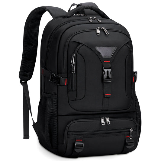 NUBILY 17.3-Inch Men'S Laptop Backpack, 50L Travel Pack, Large Work Backpack for School, College, Business - Non-Food Contact, Black Oxford Fabric with Mesh Windows, Zipper Closure, TSA-Compliant, College Backpack | Sleek Bac