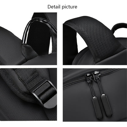 Stylish Black Backpack for Men - Versatile Laptop & Travel Bag with Large Capacity, Durable & Lightweight Design for Commuting, Outdoor Adventures, and Business Trips, Travel Backpack