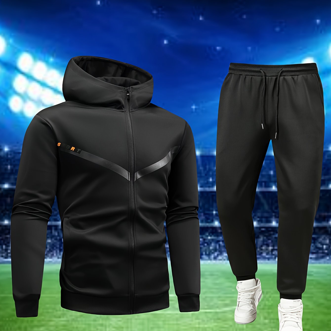Men's Casual Sportswear Set: High-Quality Hooded Sweatshirt and Joggers for Running, Fitness, and Home Wear - Spring/Autumn Two-Piece Outfit