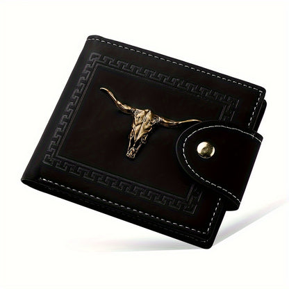 Fashion Eagle Wallet For Men, Zipper Snap Coin Credit Card Bag, Frosted PU Leather Clip For Men