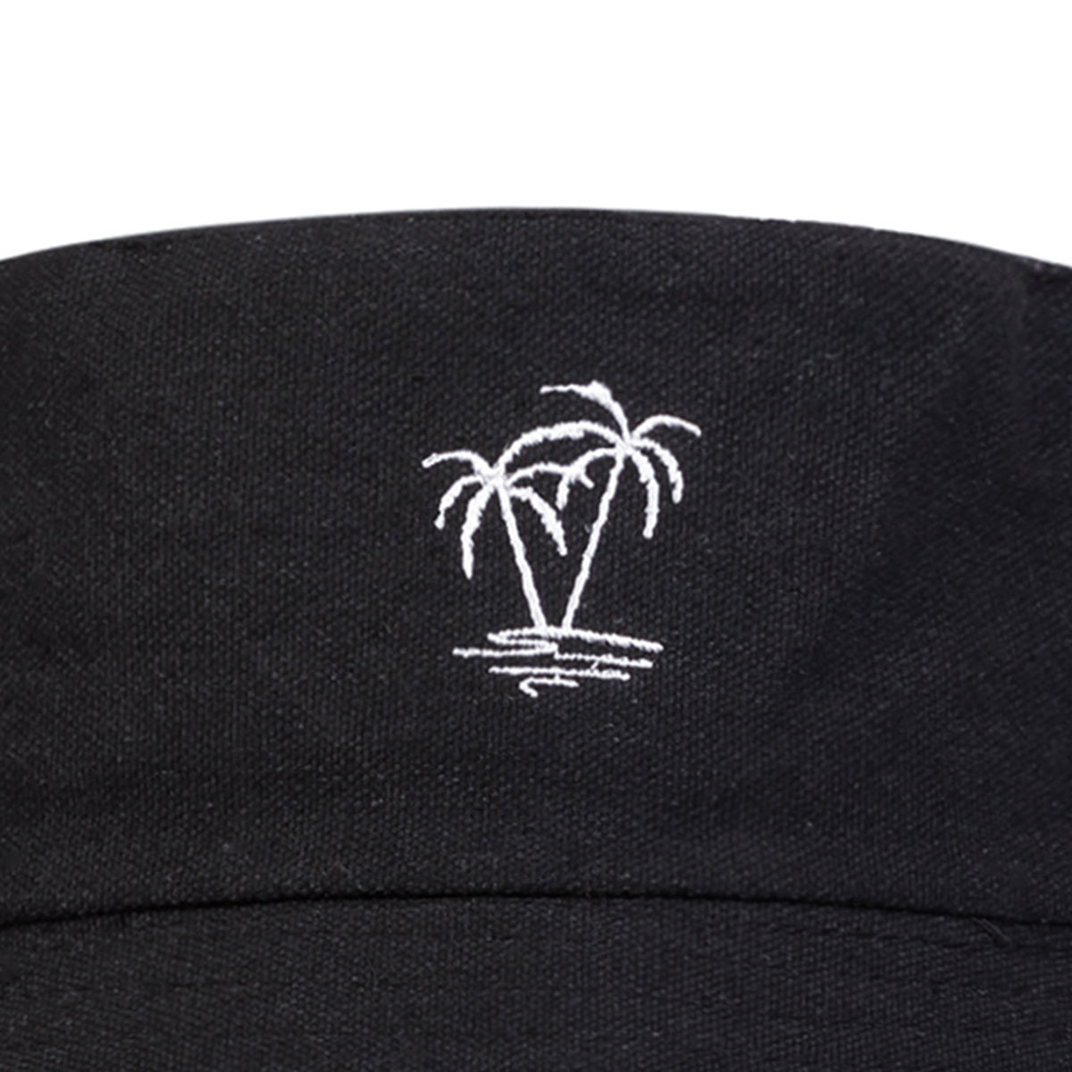 1pc Unisex Bucket Hat - Double-Sided Coconut Tree, Lightweight Fisherman Cap with Wide Brim, Elastic Fit for Beach, Travel, Everyday - Men & Women (Black/White/), Beach Hat, Travel Headwear, Detail