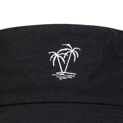 1pc Unisex Bucket Hat - Double-Sided Coconut Tree, Lightweight Fisherman Cap with Wide Brim, Elastic Fit for Beach, Travel, Everyday - Men & Women (Black/White/), Beach Hat, Travel Headwear, Detail
